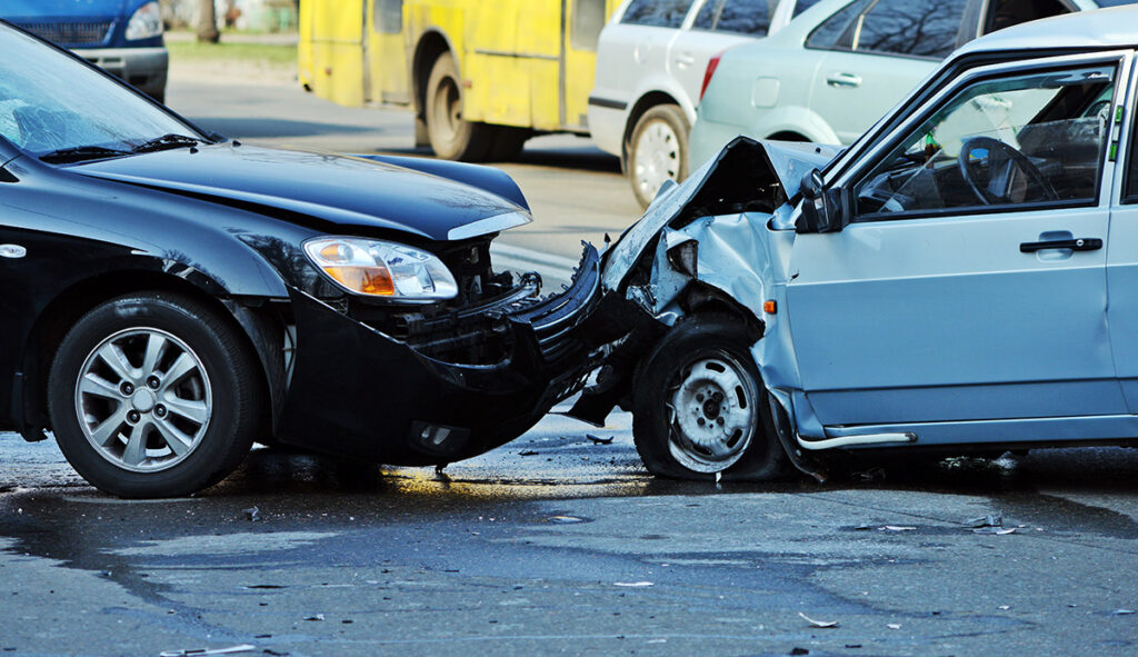 2 cars crashed each other